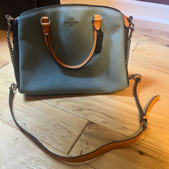 Coach Blue and Orange/Tan Crossbody Handbag - Picture 7 of 9